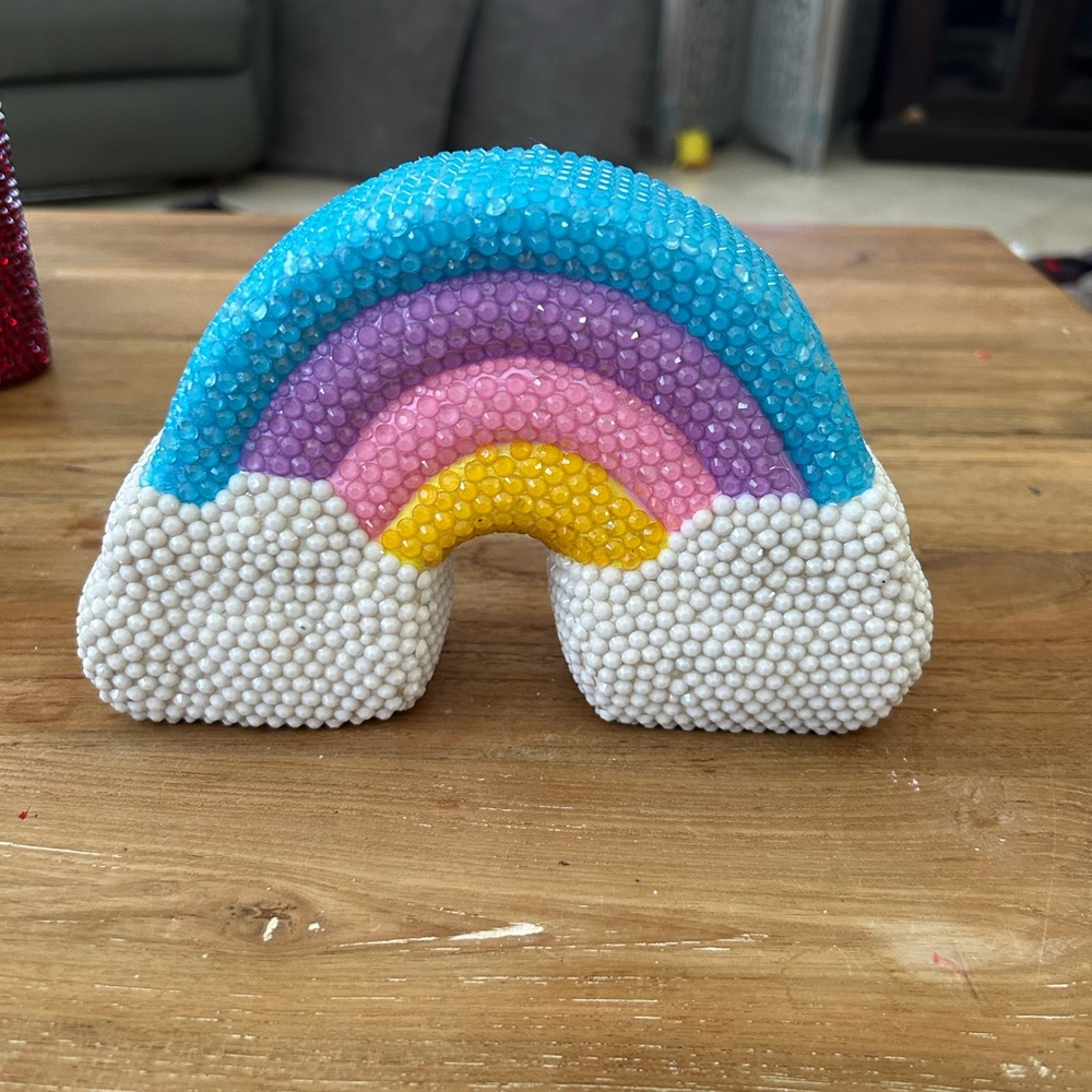 House decor ceramic rhinestone rainbow
